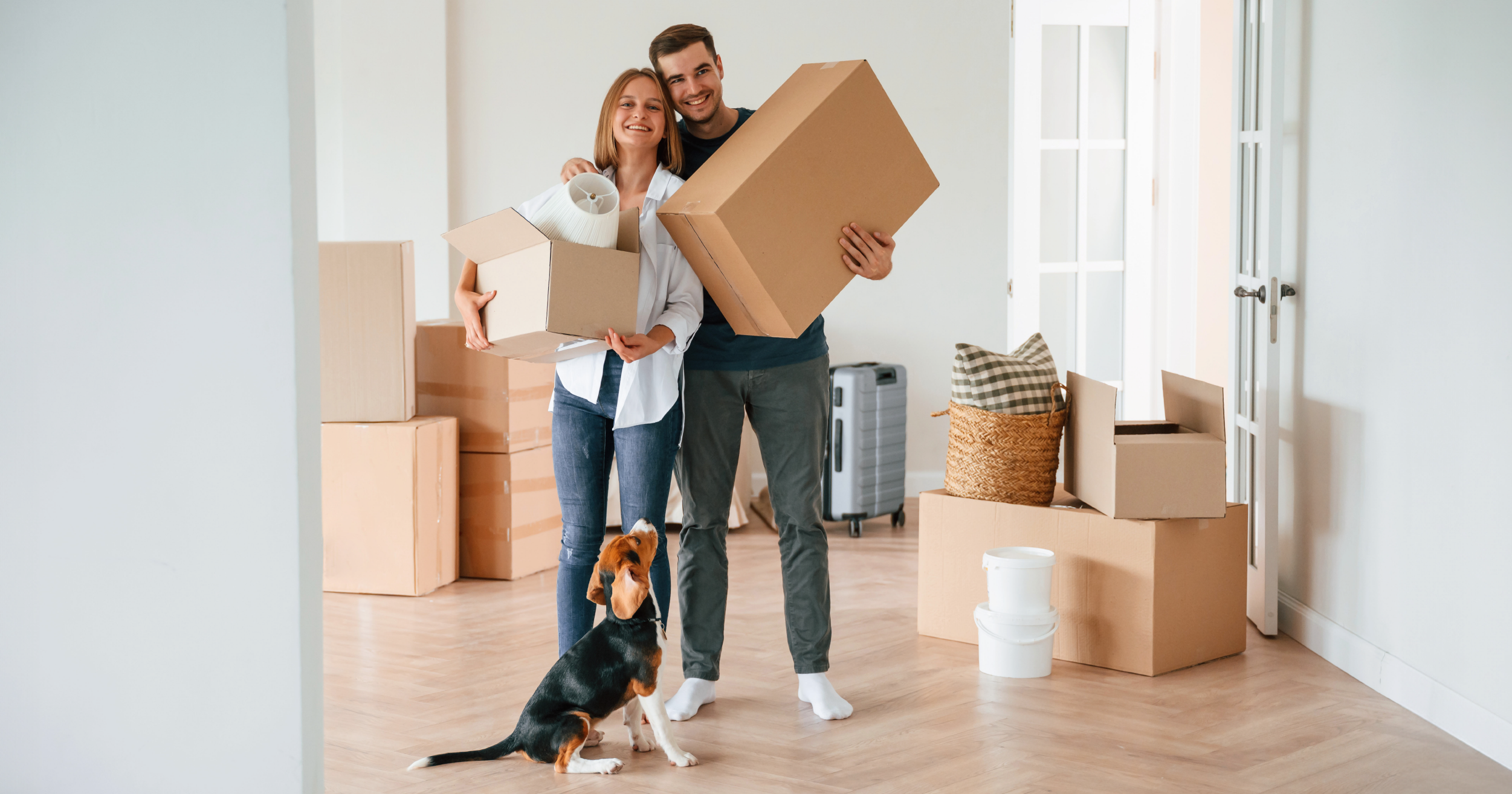 Couple moving in new house